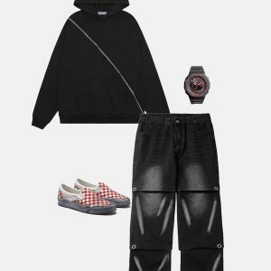 retro zip up hoodie [edgy] streetwear essential 1634